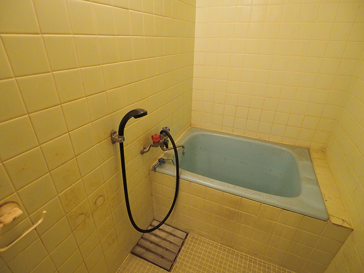 浴室は狭く、古いタイプの浴室で、湯沸し機能もないため、冬は辛そうです。